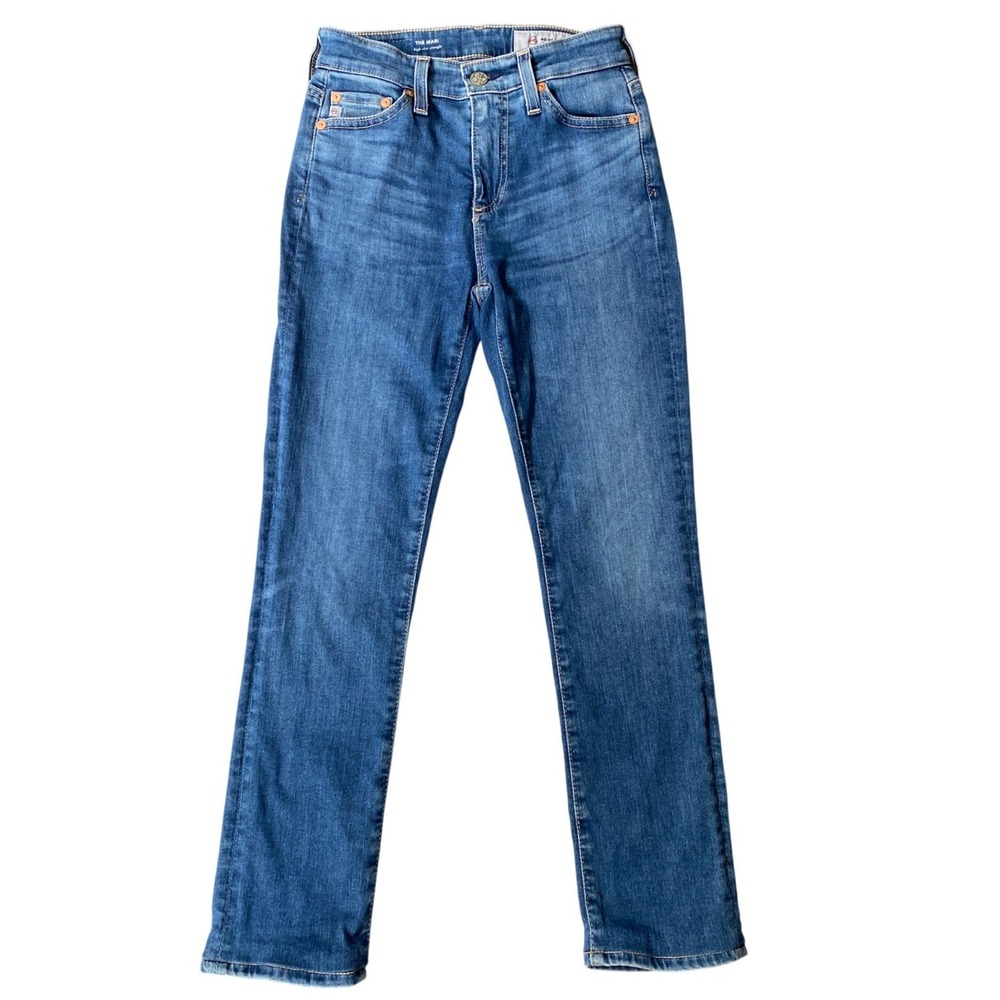 AG Adriano Goldschmied The Mari High Rise Straight Leg Jeans Medium‎ Wash 23R
